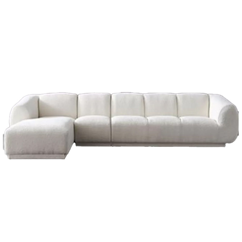 Divano di lana minimalista con chaise in bianco divano in tessuto da 29,1 "H