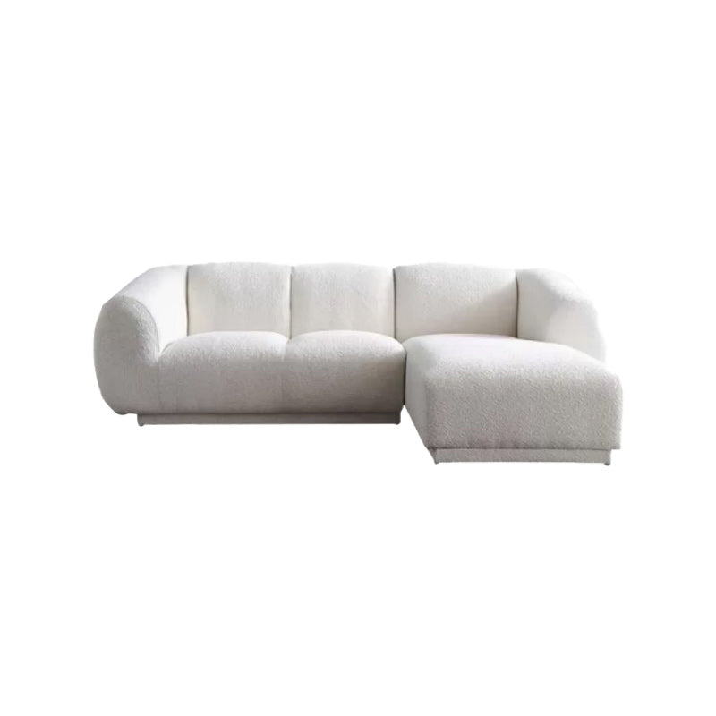 Divano di lana minimalista con chaise in bianco divano in tessuto da 29,1 "H