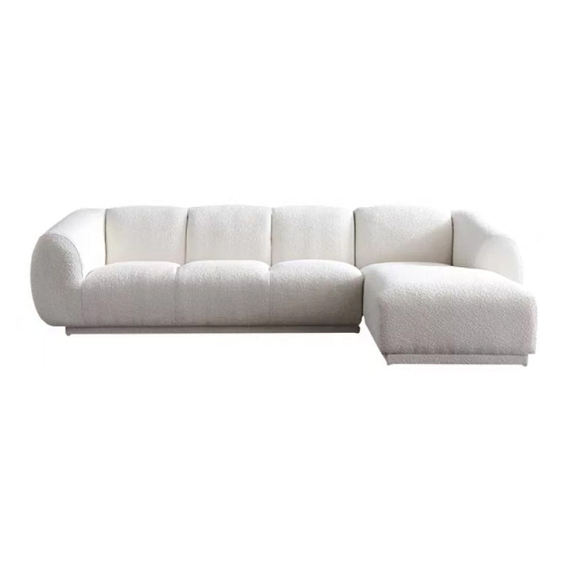 Divano di lana minimalista con chaise in bianco divano in tessuto da 29,1 "H