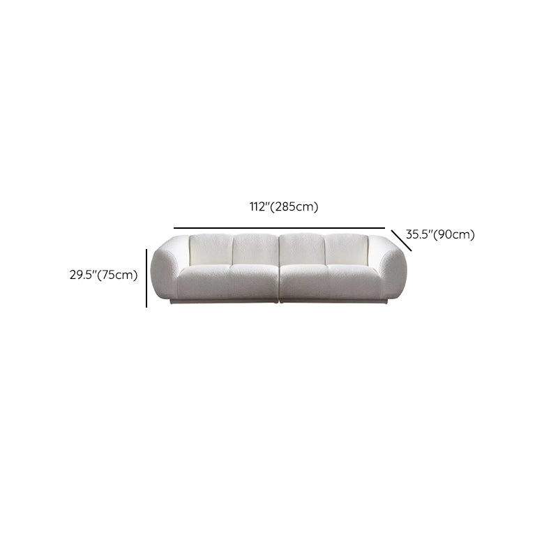 Divano di lana minimalista con chaise in bianco divano in tessuto da 29,1 "H