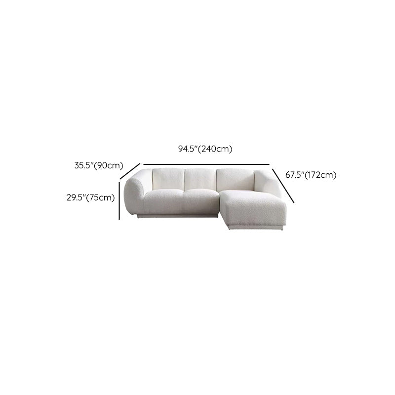 Divano di lana minimalista con chaise in bianco divano in tessuto da 29,1 "H