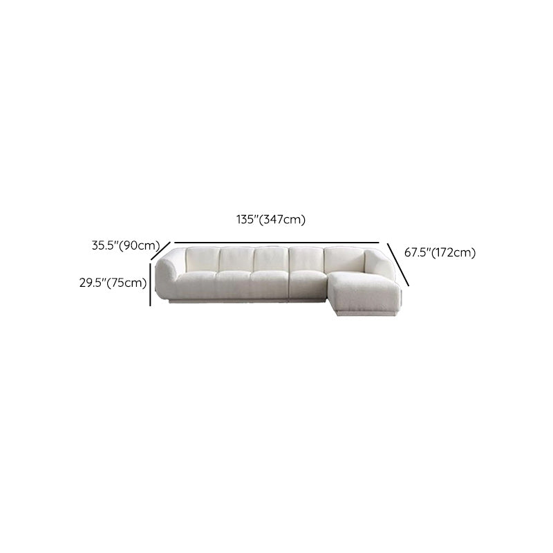 Divano di lana minimalista con chaise in bianco divano in tessuto da 29,1 "H