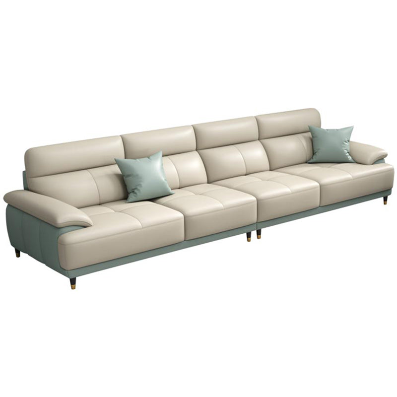 Genuine Leather Sectional Sofa Pillow Top Arm Sofa for Living Room Clearhalo 'furn' 'furn_sectionals' 'Furniture' 'Living Room Furniture' 'Sectionals' 6606690