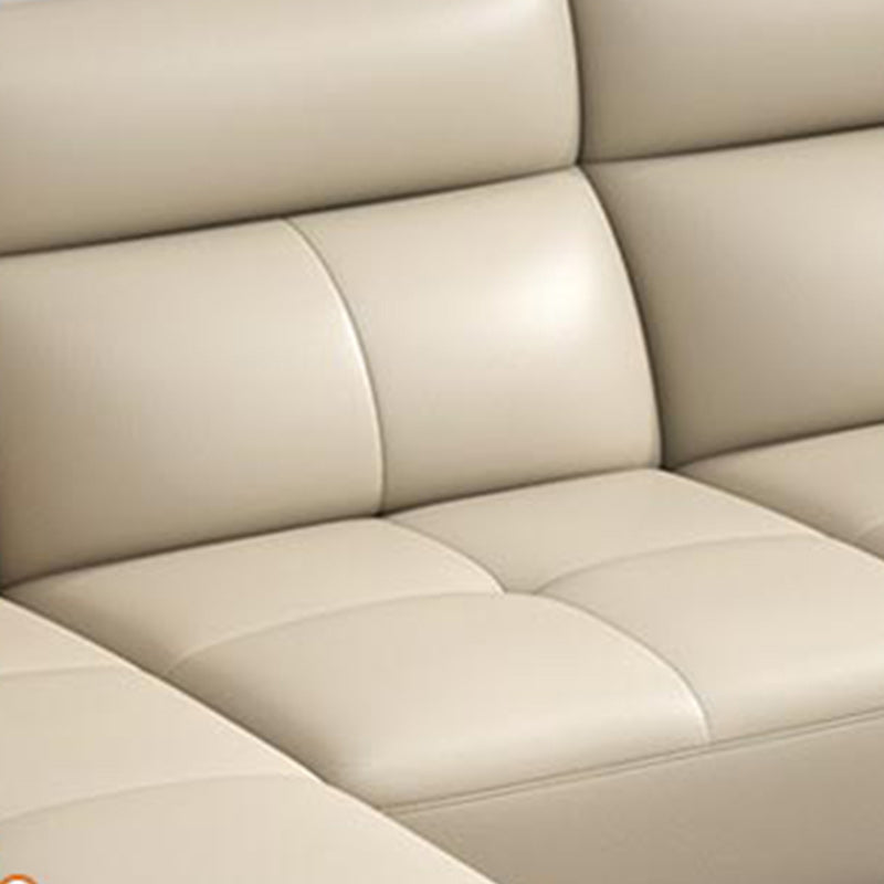 Genuine Leather Sectional Sofa Pillow Top Arm Sofa for Living Room Clearhalo 'furn' 'furn_sectionals' 'Furniture' 'Living Room Furniture' 'Sectionals' 6606695