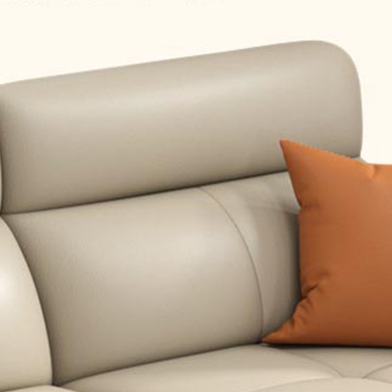 Genuine Leather Sectional Sofa Pillow Top Arm Sofa for Living Room Clearhalo 'furn' 'furn_sectionals' 'Furniture' 'Living Room Furniture' 'Sectionals' 6606697