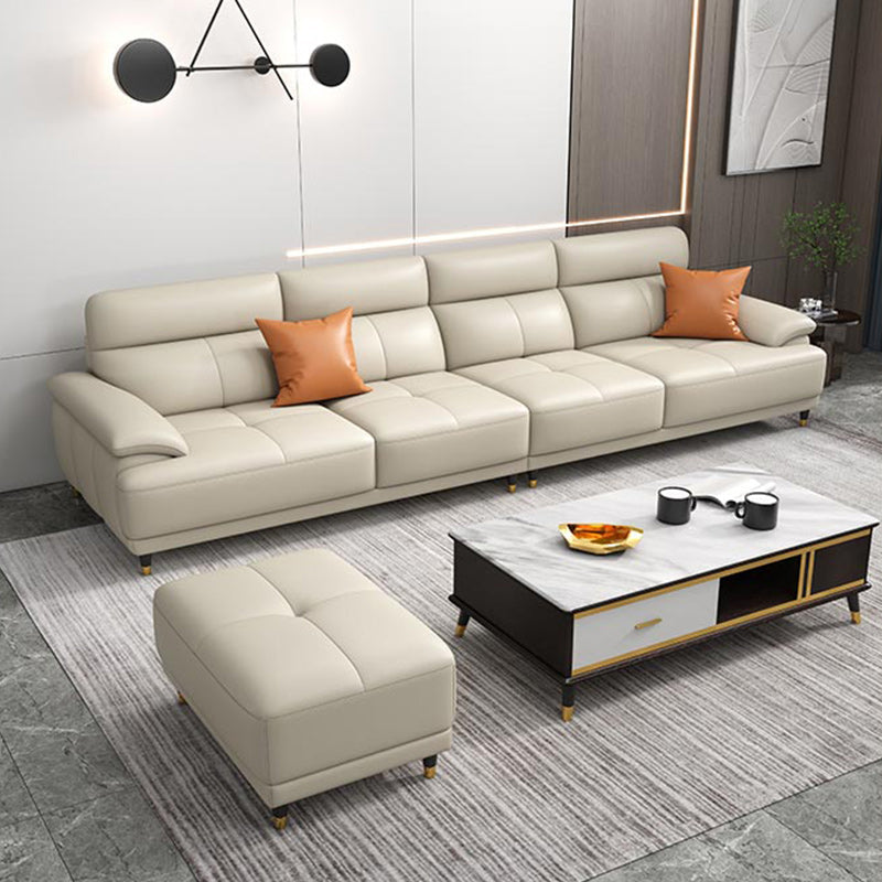 Genuine Leather Sectional Sofa Pillow Top Arm Sofa for Living Room Clearhalo 'furn' 'furn_sectionals' 'Furniture' 'Living Room Furniture' 'Sectionals' 6606708