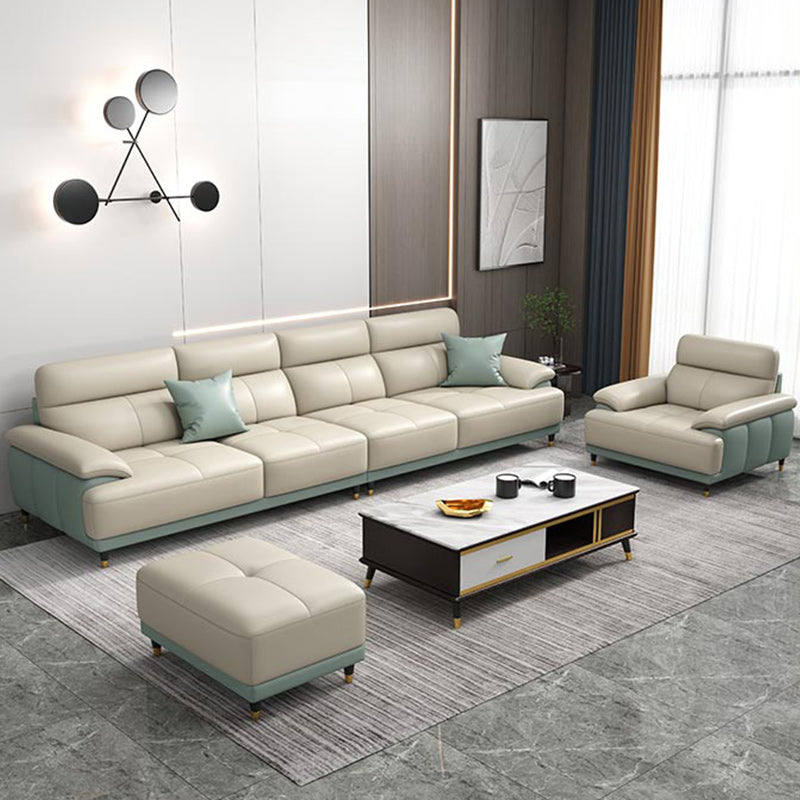 Genuine Leather Sectional Sofa Pillow Top Arm Sofa for Living Room Clearhalo 'furn' 'furn_sectionals' 'Furniture' 'Living Room Furniture' 'Sectionals' 6606709