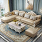 Tufted Scroll Arm Chesterfield Sofa and Chaise Genuine Leather Sofa with Pillows 109"L x 85"W x 51"H Left Clearhalo 'furn' 'furn_sectionals' 'Furniture' 'Living Room Furniture' 'Sectionals' 6606733