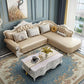 Tufted Scroll Arm Chesterfield Sofa and Chaise Genuine Leather Sofa with Pillows 142"L x 83"W x 35"H Right Clearhalo 'furn' 'furn_sectionals' 'Furniture' 'Living Room Furniture' 'Sectionals' 6606736