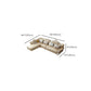 Tufted Scroll Arm Chesterfield Sofa and Chaise Genuine Leather Sofa with Pillows Clearhalo 'furn' 'furn_sectionals' 'Furniture' 'Living Room Furniture' 'Sectionals' 6606741