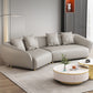 Glam Sloped Arm Sofa with Pillows Genuine Leather Sofa in Gray Clearhalo 'furn' 'furn_sectionals' 'Furniture' 'Living Room Furniture' 'Sectionals' 6606766