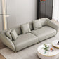 Glam Sloped Arm Sofa with Pillows Genuine Leather Sofa in Gray Clearhalo 'furn' 'furn_sectionals' 'Furniture' 'Living Room Furniture' 'Sectionals' 6606769