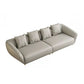 Glam Sloped Arm Sofa with Pillows Genuine Leather Sofa in Gray Sofa 110.2"L x 38.2"W x 28.3"H Clearhalo 'furn' 'furn_sectionals' 'Furniture' 'Living Room Furniture' 'Sectionals' 6606772