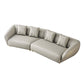 Glam Sloped Arm Sofa with Pillows Genuine Leather Sofa in Gray Clearhalo 'furn' 'furn_sectionals' 'Furniture' 'Living Room Furniture' 'Sectionals' 6606775