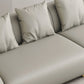 Glam Sloped Arm Sofa with Pillows Genuine Leather Sofa in Gray Clearhalo 'furn' 'furn_sectionals' 'Furniture' 'Living Room Furniture' 'Sectionals' 6606778