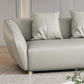 Glam Sloped Arm Sofa with Pillows Genuine Leather Sofa in Gray Clearhalo 'furn' 'furn_sectionals' 'Furniture' 'Living Room Furniture' 'Sectionals' 6606779