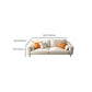 Square Arm Loose Back Sofa and Chaise Slipcovered White Fabric Sofa