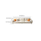 Square Arm Loose Back Sofa and Chaise Slipcovered White Fabric Sofa