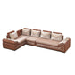 Rattan-Akzentsofa und Chaiselongue-Sofa im tropischen Stil mit Kissen