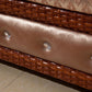 Rattan-Akzentsofa und Chaiselongue-Sofa im tropischen Stil mit Kissen