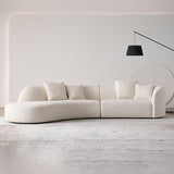 Contemporary Wool Sofa in White Simple Living Room Curved Seating Clearhalo 'furn' 'furn_sectionals' 'Furniture' 'Living Room Furniture' 'Sectionals' 6606852