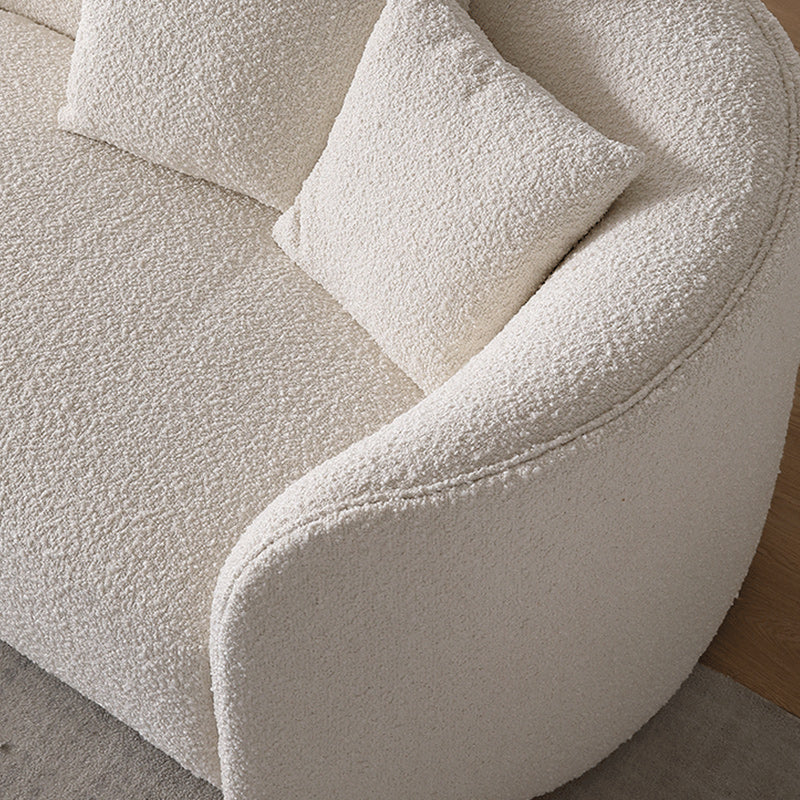 Contemporary Wool Sofa in White Simple Living Room Curved Seating Clearhalo 'furn' 'furn_sectionals' 'Furniture' 'Living Room Furniture' 'Sectionals' 6606857