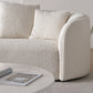 Contemporary Wool Sofa in White Simple Living Room Curved Seating