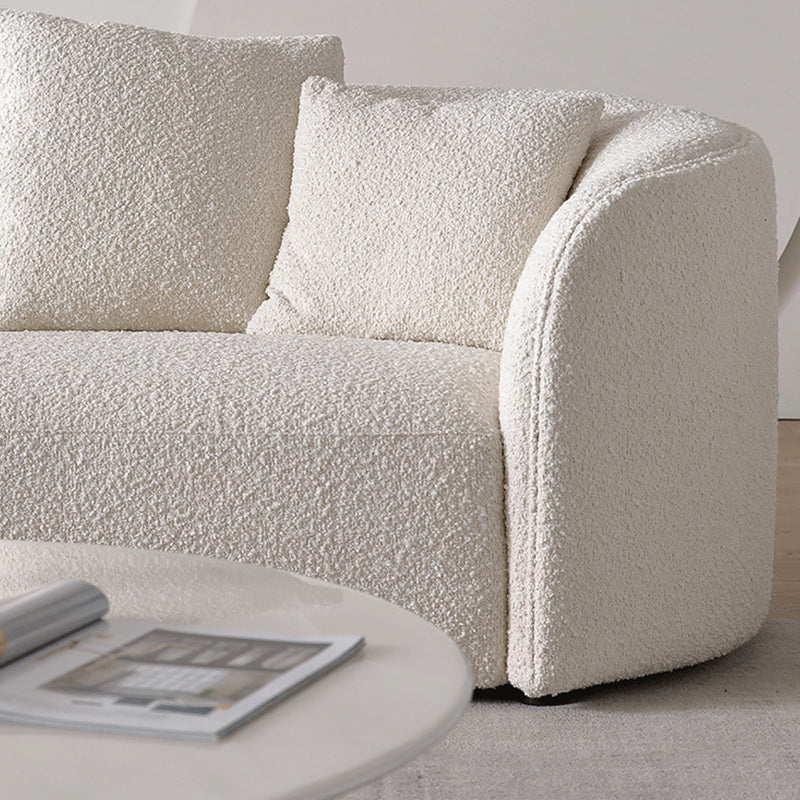 Contemporary Wool Sofa in White Simple Living Room Curved Seating Clearhalo 'furn' 'furn_sectionals' 'Furniture' 'Living Room Furniture' 'Sectionals' 6606858