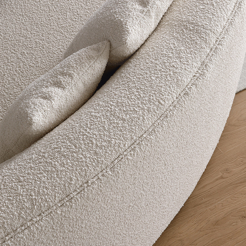 Contemporary Wool Sofa in White Simple Living Room Curved Seating Clearhalo 'furn' 'furn_sectionals' 'Furniture' 'Living Room Furniture' 'Sectionals' 6606860
