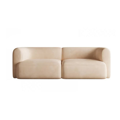 Minimalist 27.6-In H Sofa and Chaise Brown & Beige Sofa with One Side Arm Horizontal Clearhalo 'furn' 'furn_sectionals' 'Furniture' 'Living Room Furniture' 'Sectionals' 6606921