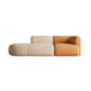 Minimalist 27.6-In H Sofa and Chaise Brown & Beige Sofa with One Side Arm 110"L x 35.5"W x 27.5"H Left Clearhalo 'furn' 'furn_sectionals' 'Furniture' 'Living Room Furniture' 'Sectionals' 6606927