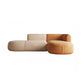 Minimalist 27.6-In H Sofa and Chaise Brown & Beige Sofa with One Side Arm 110"L x 69"W x 28"H Right Clearhalo 'furn' 'furn_sectionals' 'Furniture' 'Living Room Furniture' 'Sectionals' 6606928