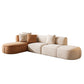 Minimalist 27.6-In H Sofa and Chaise Brown & Beige Sofa with One Side Arm Clearhalo 'furn' 'furn_sectionals' 'Furniture' 'Living Room Furniture' 'Sectionals' 6606929