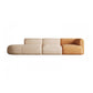 Minimalist 27.6-In H Sofa and Chaise Brown & Beige Sofa with One Side Arm 136"L x 35"W x 28"H Left Clearhalo 'furn' 'furn_sectionals' 'Furniture' 'Living Room Furniture' 'Sectionals' 6606938