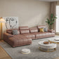 Faux Leather Sofa and Chaise Pillow Top Arm Sewn Pillow Back Seating
