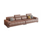 Faux Leather Sofa and Chaise Pillow Top Arm Sewn Pillow Back Seating