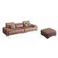 Faux Leather Sofa and Chaise Pillow Top Arm Sewn Pillow Back Seating