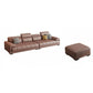 Faux Leather Sofa and Chaise Pillow Top Arm Sewn Pillow Back Seating