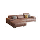 Faux Leather Sofa and Chaise Pillow Top Arm Sewn Pillow Back Seating