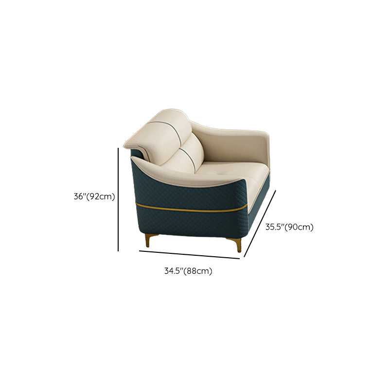 Asiento estándar de oro de cuero de cuero de cuero de beige de 34,6 "para la sala de estar para sala de estar