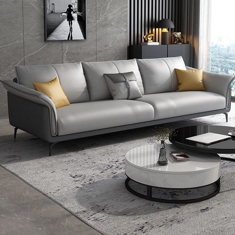 Tropical 35" Wide Sofa Fabric Flared Arm Gray Seating for Living Room