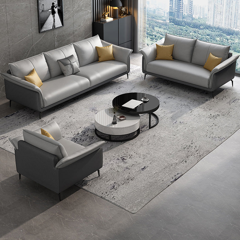 Tropical 35" Wide Sofa Fabric Flared Arm Gray Seating for Living Room