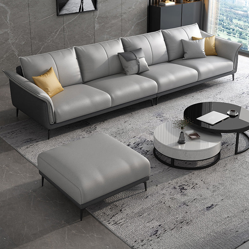 Tropical 35" Wide Sofa Fabric Flared Arm Gray Seating for Living Room