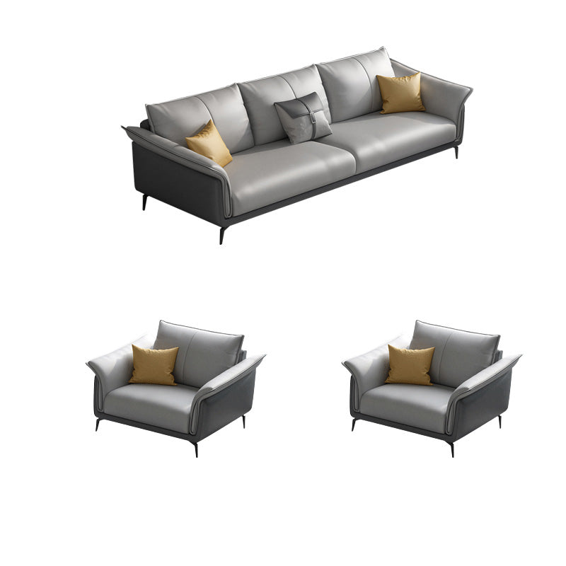 Tropical 35" Wide Sofa Fabric Flared Arm Gray Seating for Living Room