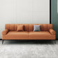 Industrial Living Room Sofa Leather Rolled Arm Black Seating