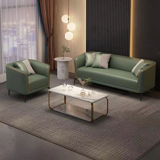 Industrielles Wohnzimmersofa Leder Smoking Arm Schwarzer Sitzplatz