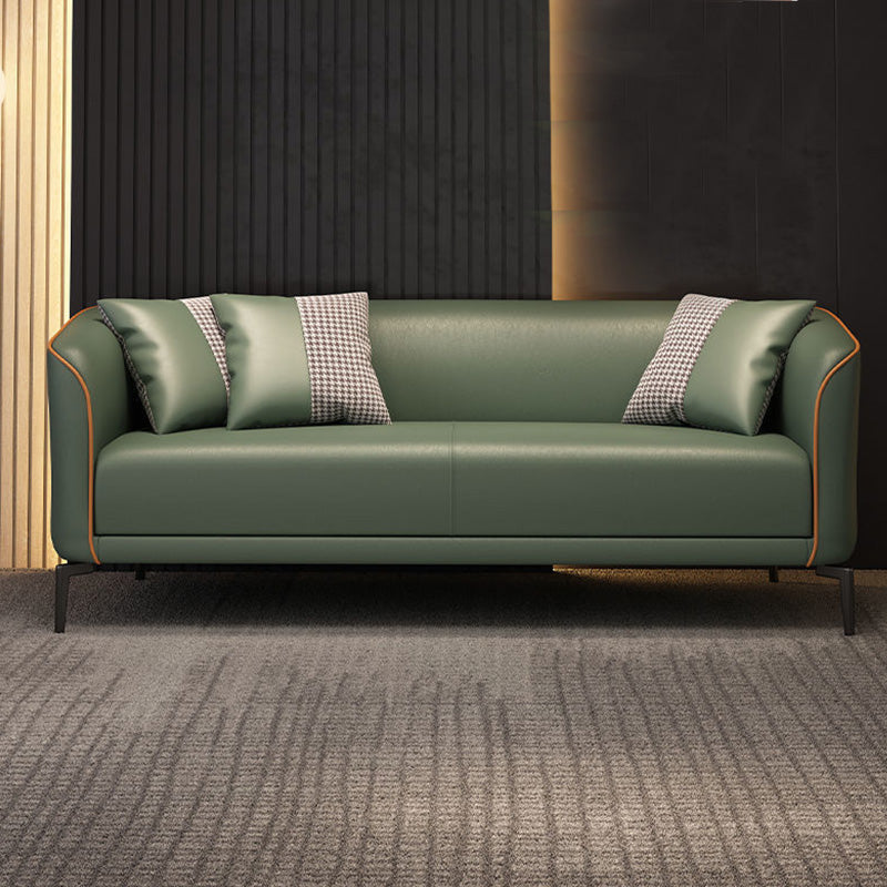 Industrial Living Room Sofa Leather Tuxedo Arm Black Seating