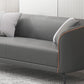 Industrial Living Room Sofa Leather Tuxedo Arm Black Seating