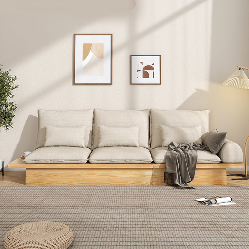 Scandinavische stoffen woonkamer bank losse rug witte zitplaatsen