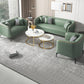 Sloped Arm Single Cushion Sofa Modern 25.2" H Faux Leather Sofa with Pillows
